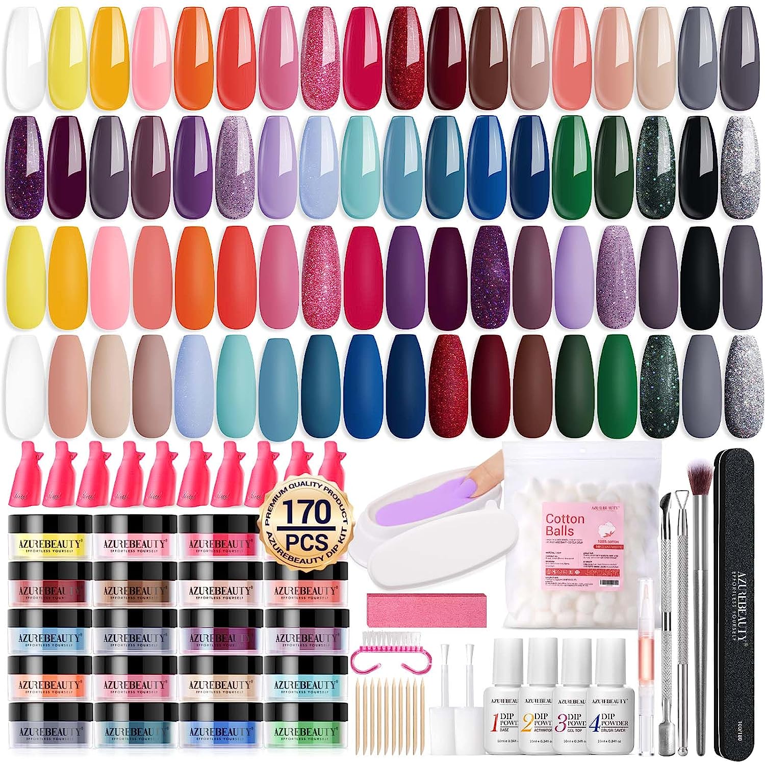 AZUREBEAUTY Azure Waves 36Colors Dip Powder Nail Kit Starter Kit