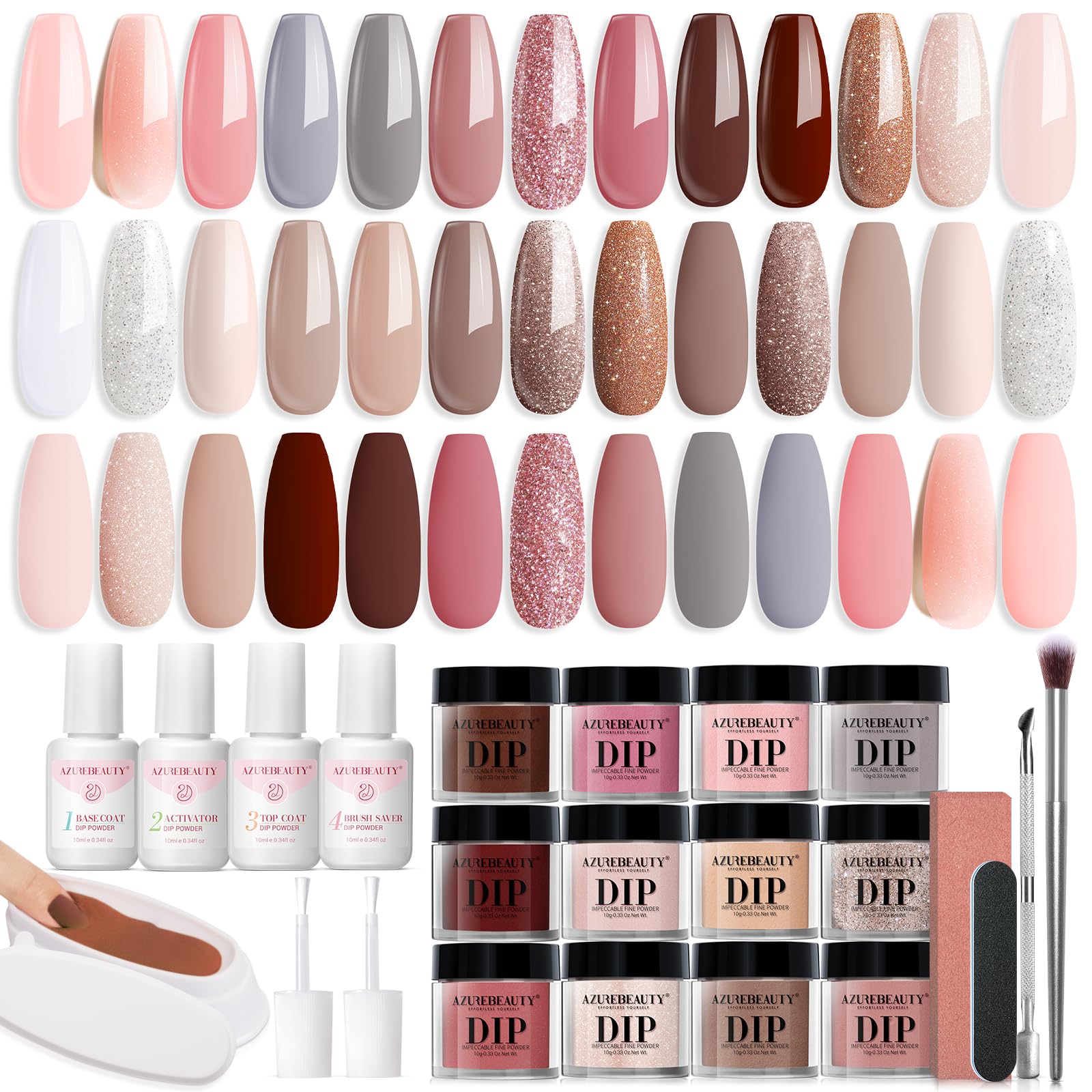 AZUREBEAUTY All Season Series 29Pcs Dip Powder Nail Kit Starter Kit