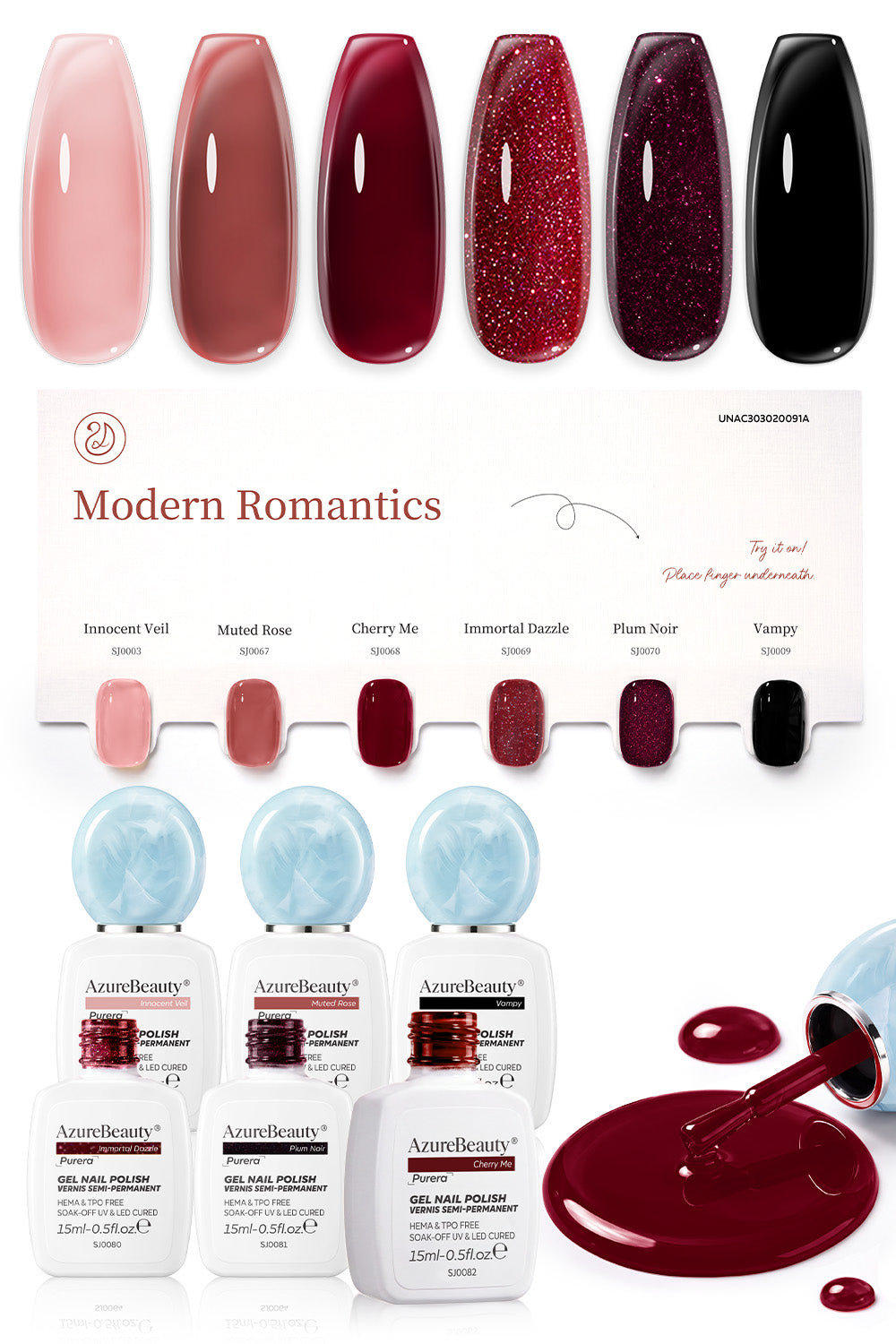 Purera HEMA&TPO-Free Gel Nail Polish Set– Modern Romantics