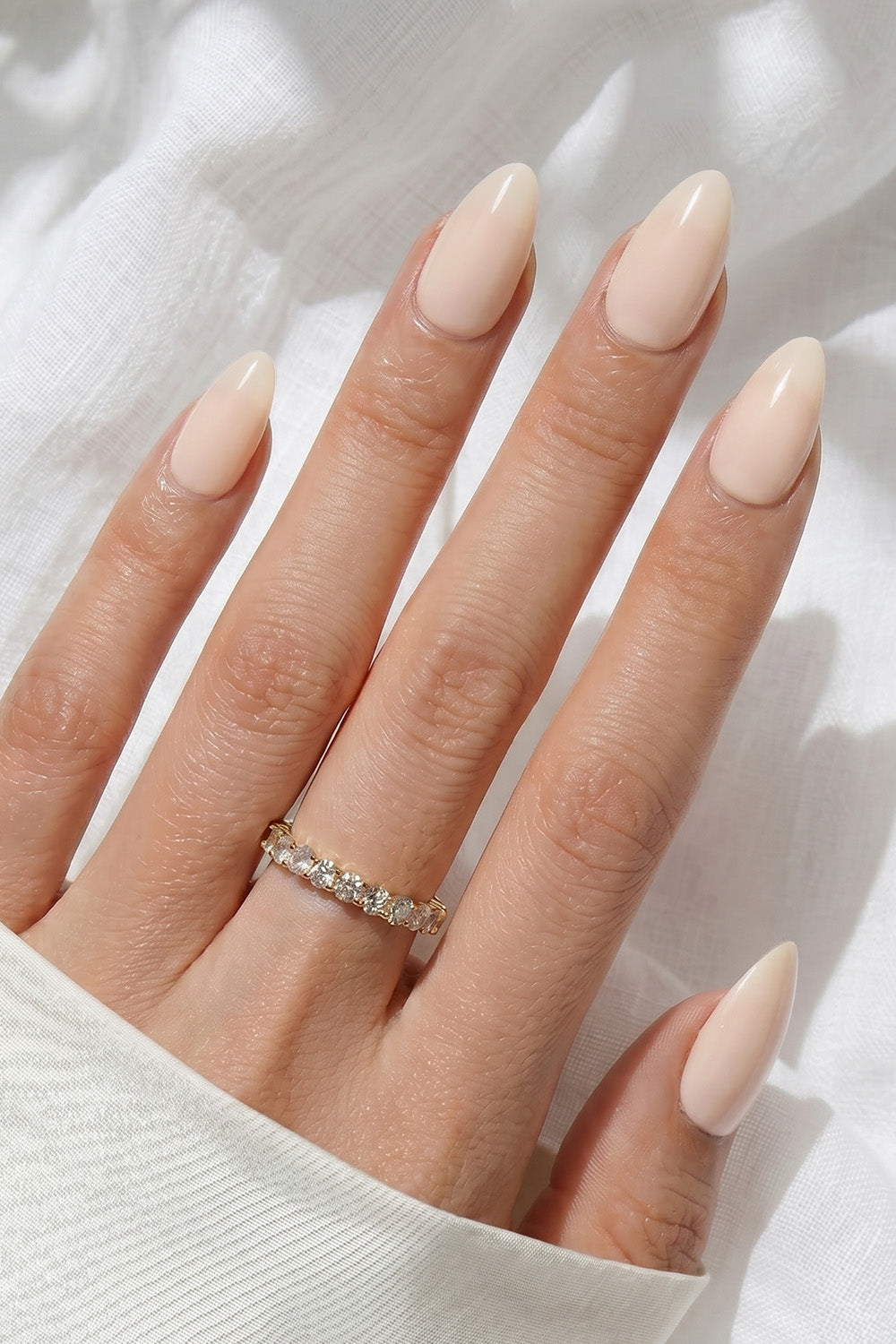 Milky Nude Press On Nails – Short Almond