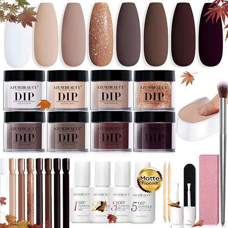 Toasted Latte - 18Pcs Dip Powder Nail Kit Starter Kit