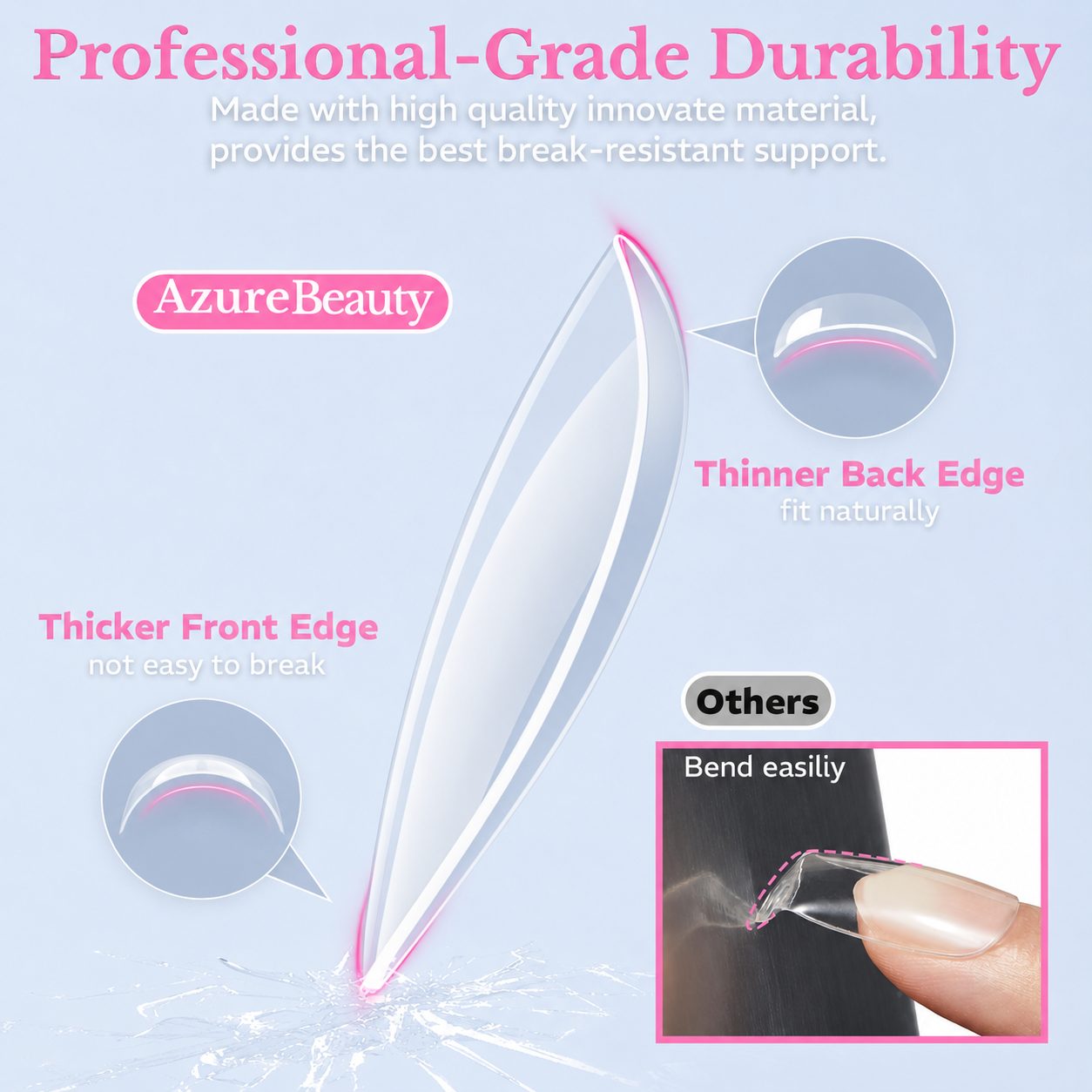 600pcs Short Square Nail Tips