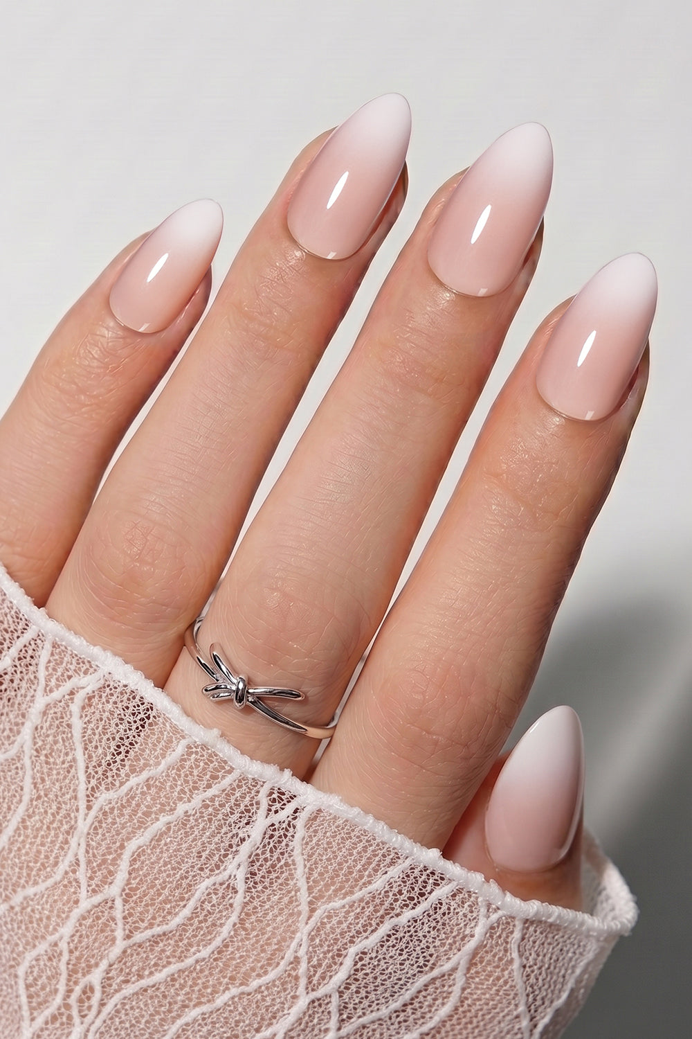 Ombré Nude Press On Nails – Short Almond