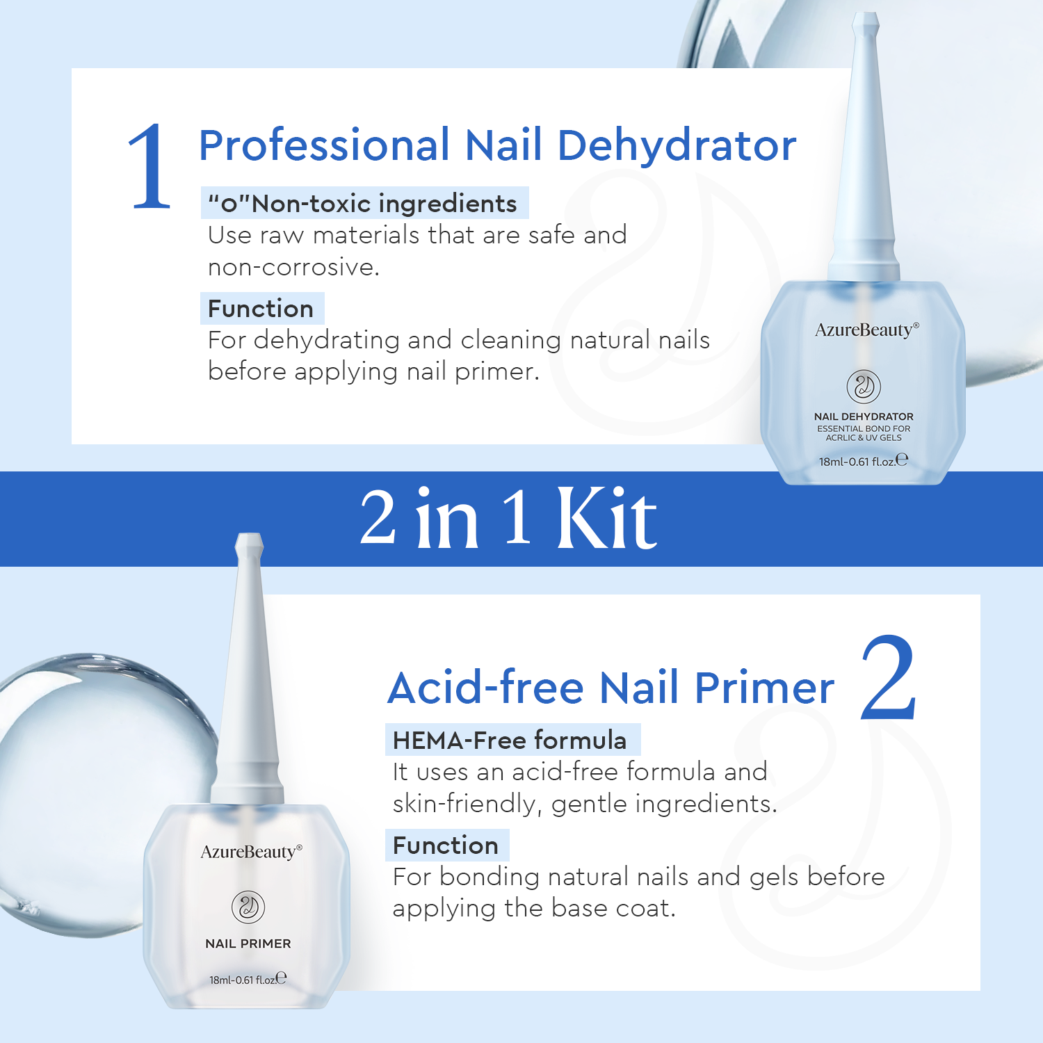 Nail Dehydrator and Primer 18ml Set