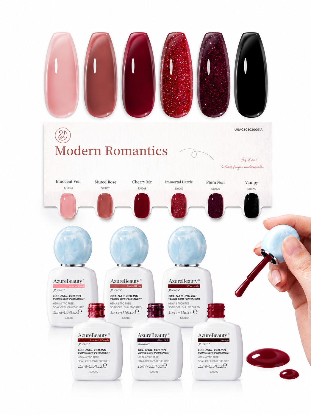 Purera HEMA&TPO-Free Gel Nail Polish Set– Modern Romantics