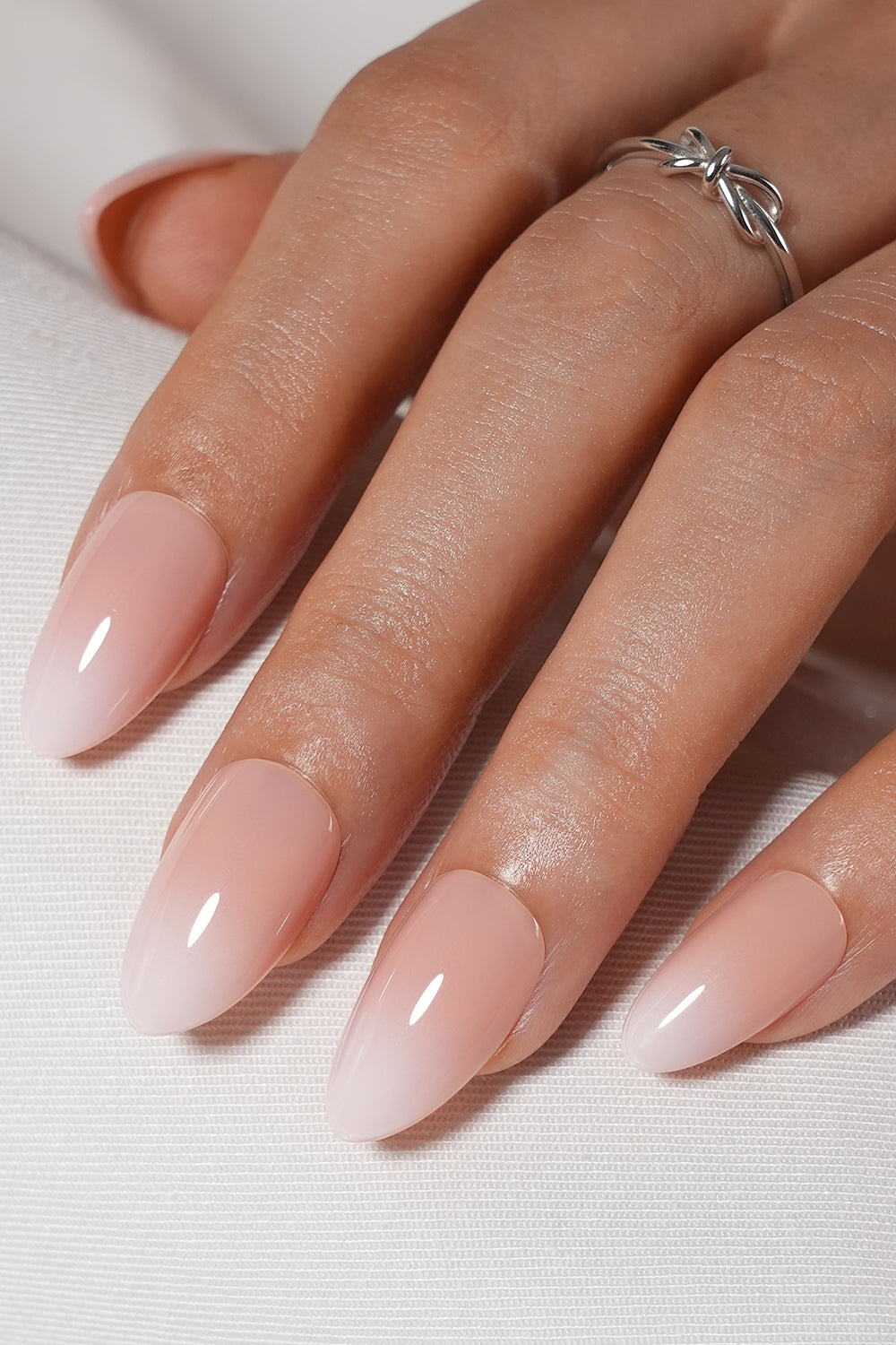 Ombré Nude Press On Nails – Short Almond