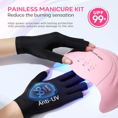 The Pink Squad UV Nail Lamp for Gel Polish with Protective Gloves - Fast Curing 48W LED Nail Dryer for Professional & Home Manicure