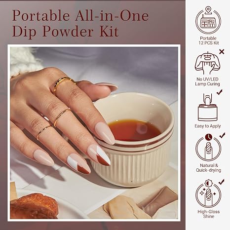 Toasted Latte - 18Pcs Dip Powder Nail Kit Starter Kit