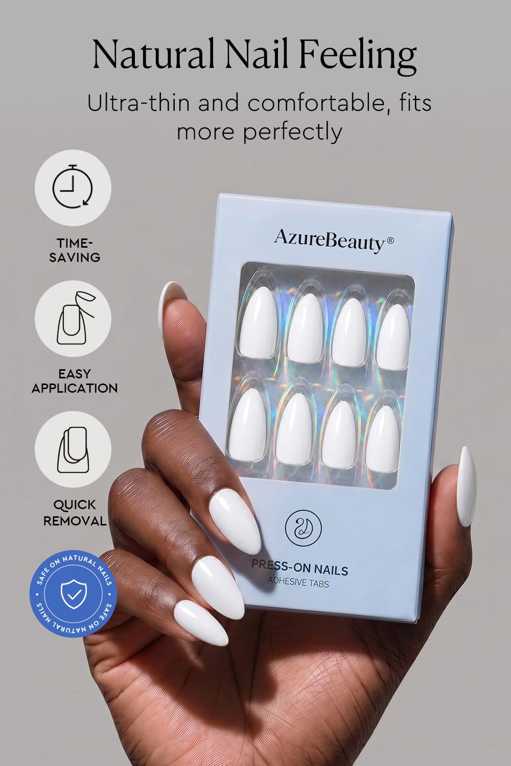 Pure Wihte Press On Nails – Short Almond