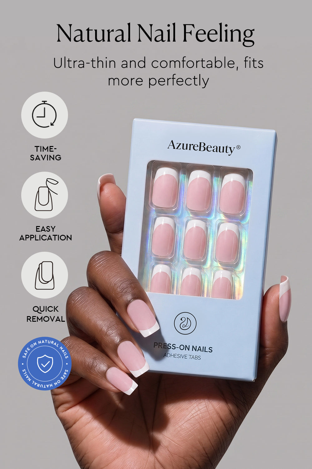 Matte French Tips Press On Nails – Short Square