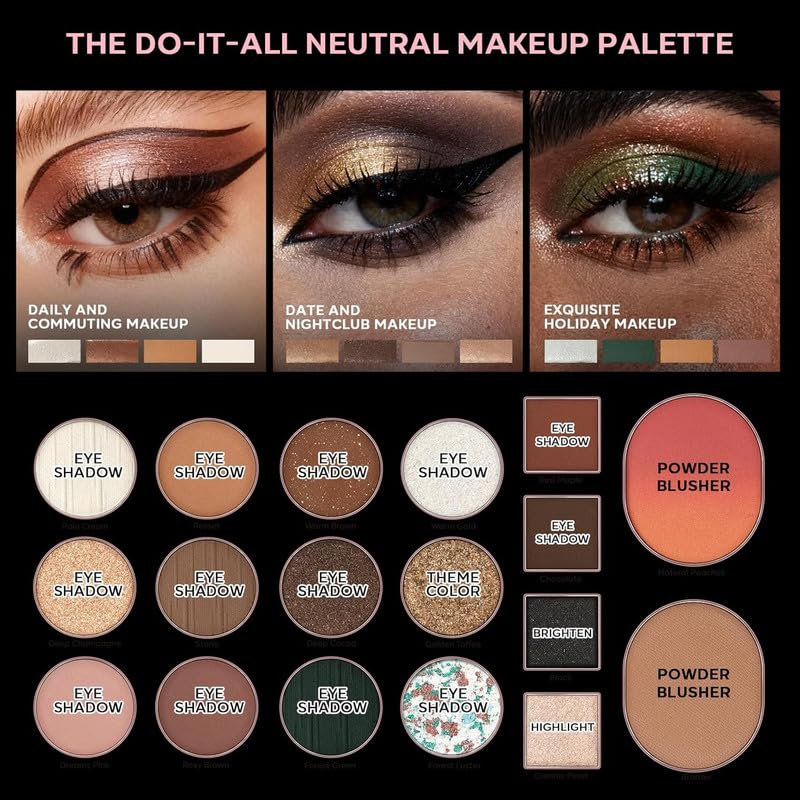 The Pink Squad 10-Shade 5-in-1 Baked Eyeshadow & Face Makeup Palette
