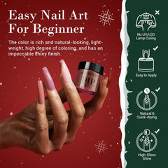 Christmas Silver Green Red - 31Pcs Dip Powder Nail Starter Kit