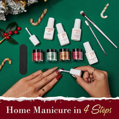 Christmas Silver Green Red - 31Pcs Dip Powder Nail Starter Kit