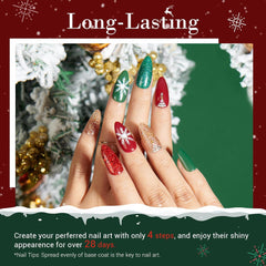 Christmas Silver Green Red - 31Pcs Dip Powder Nail Starter Kit