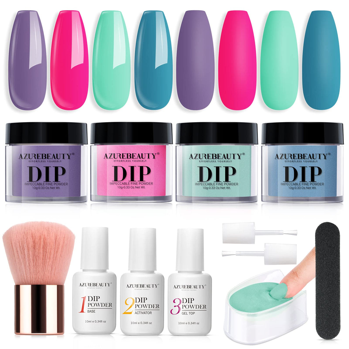 Summer Pool Party - 12Pcs Dip Powder Nail Kit Starter Kit