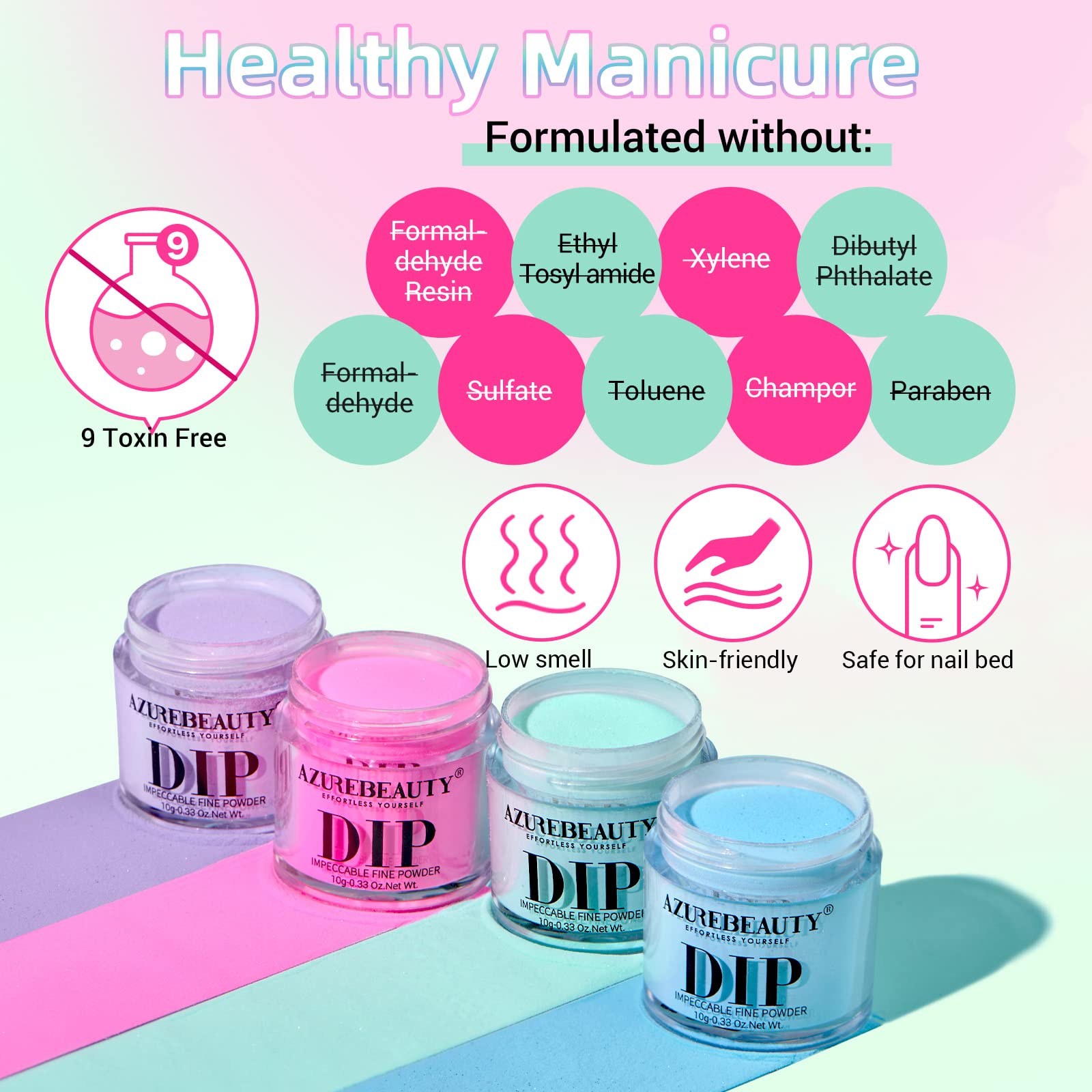 Summer Pool Party - 12Pcs Dip Powder Nail Kit Starter Kit