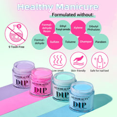 Summer Pool Party - 12Pcs Dip Powder Nail Kit Starter Kit