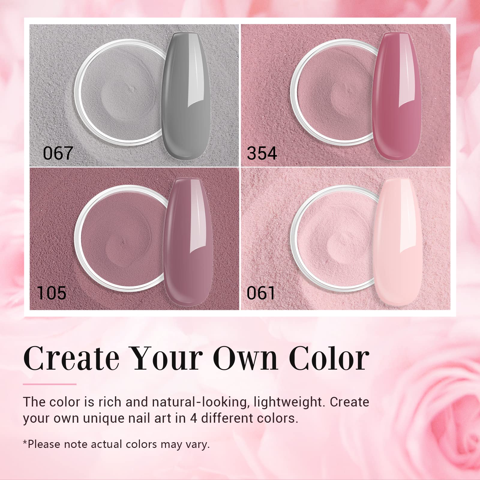 Classic Pink - 12Pcs Dip Powder Nail Kit Starter Kit