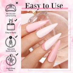 Classic Pink - 12Pcs Dip Powder Nail Kit Starter Kit