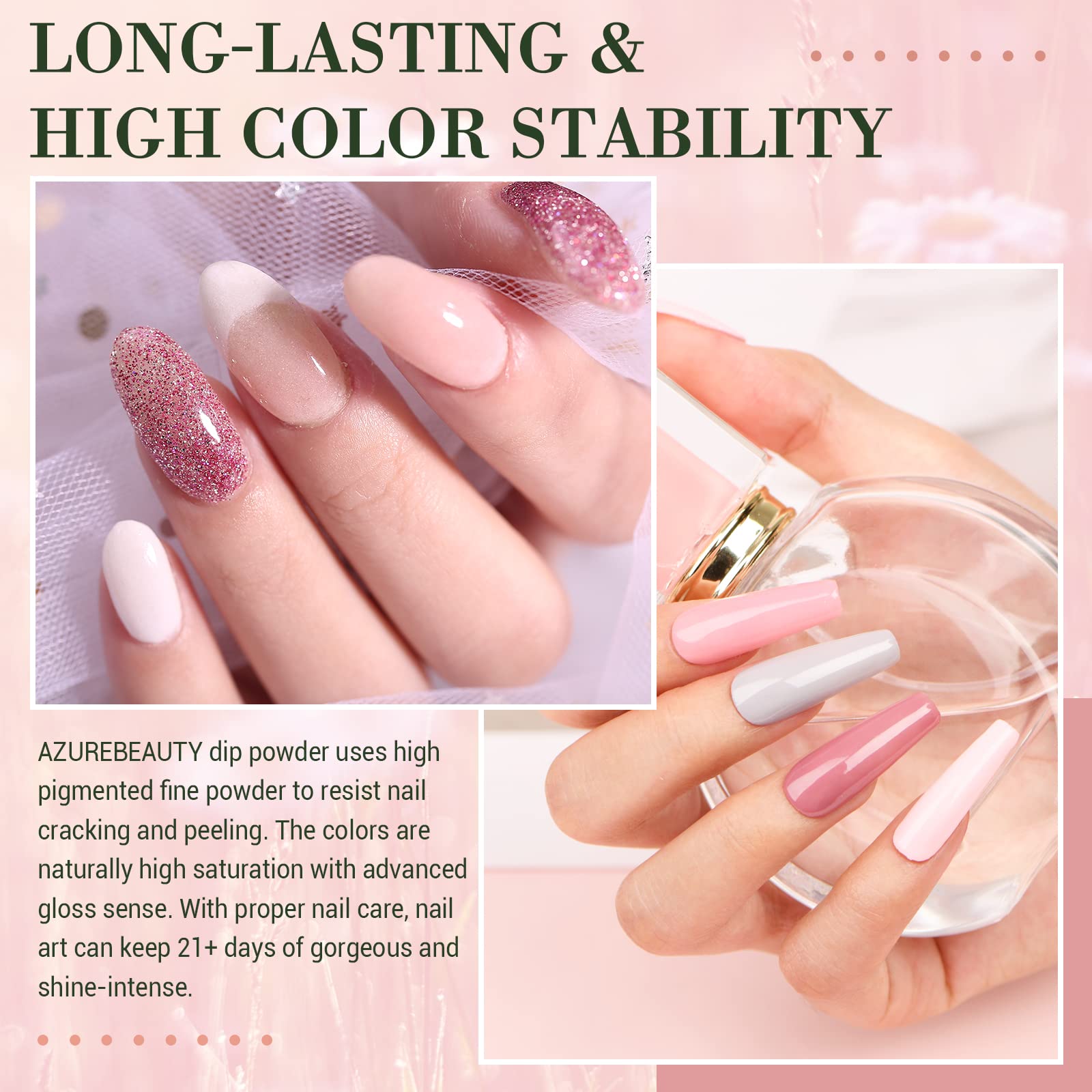 AZUREBEAUTY All Color Series 42Pcs Dip Powder Nail Kit Starter Kit