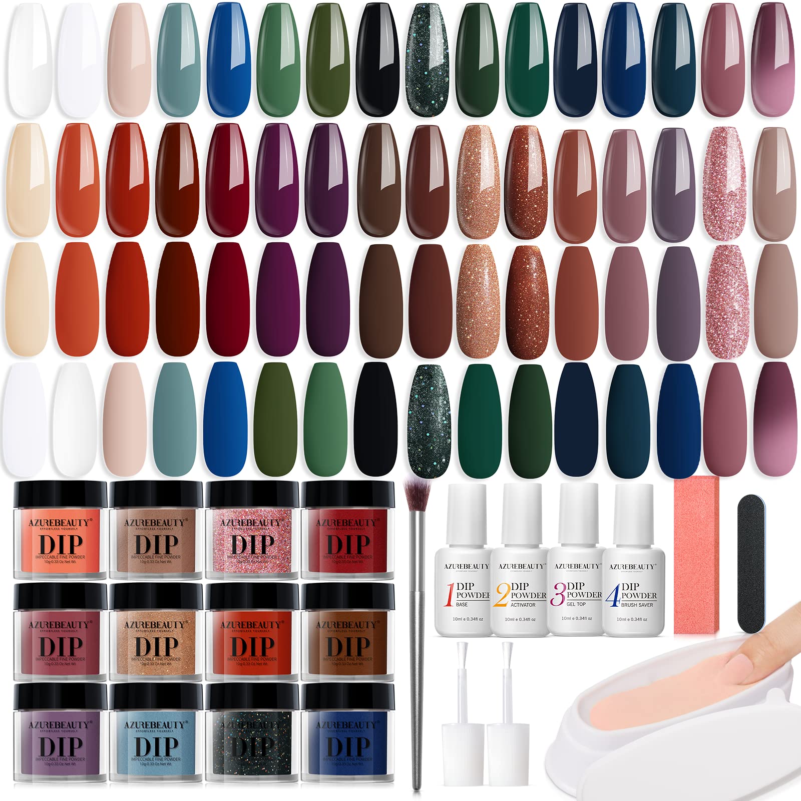 Misty Forest - 42Pcs Dip Powder Nail Kit Starter Kit