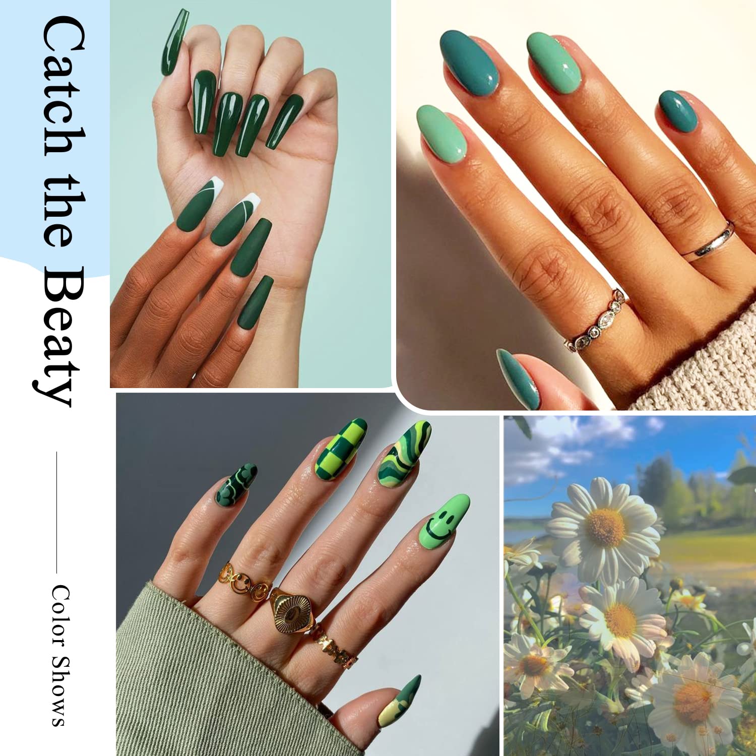 Misty Forest - 42Pcs Dip Powder Nail Kit Starter Kit