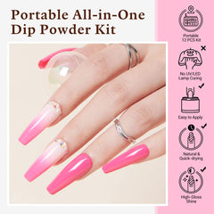 Pastel Collection - 12Pcs Dip Powder Nail Kit Starter Kit