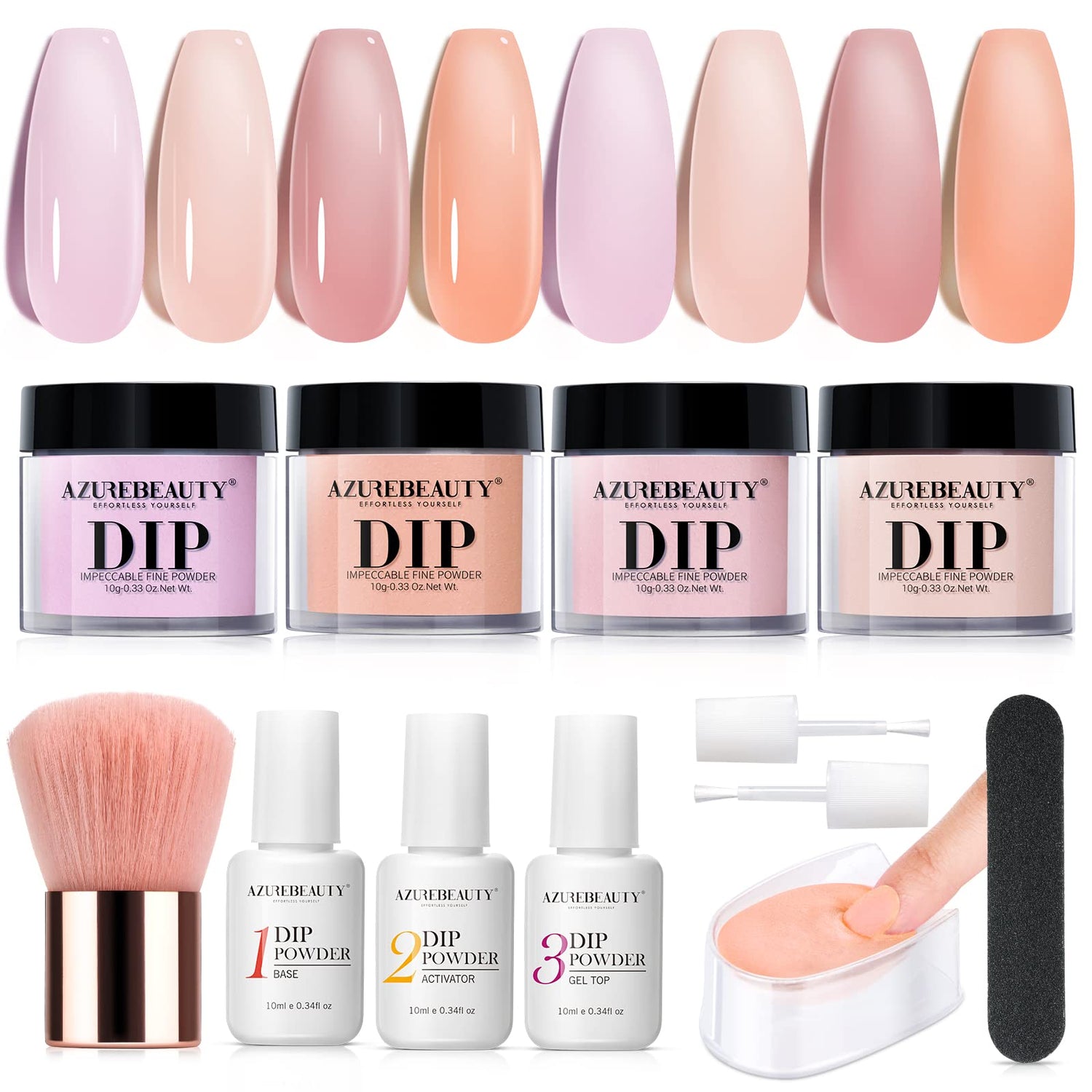 Latte Art - 12Pcs Dip Powder Nail Kit Starter Kit
