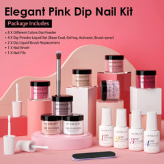 Brilliant Innocence - 17Pcs Dip Powder Nail Kit Starter Kit