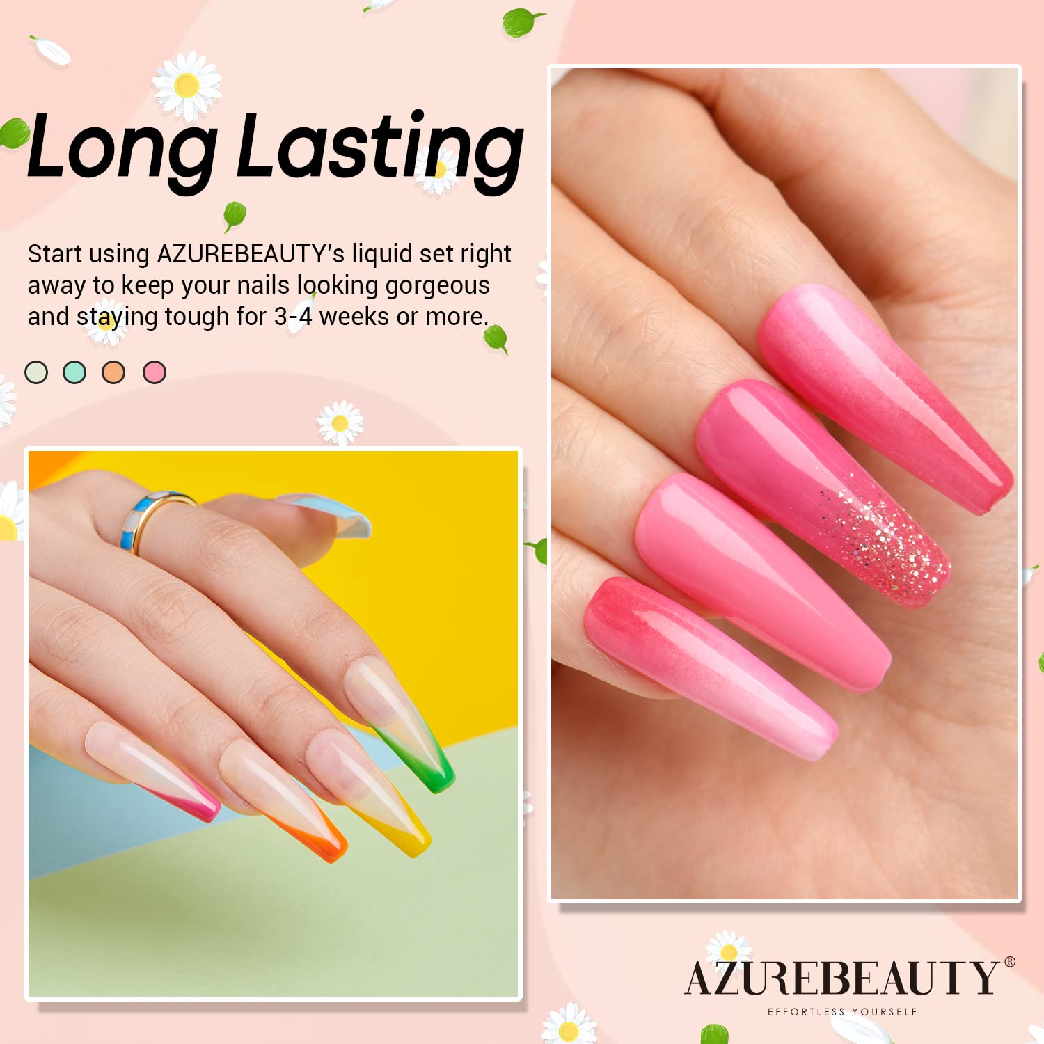 8Pcs Dip Powder Liquid Kit 15ml with Base/Top Coat, Activator, Brush Saver, Nail File