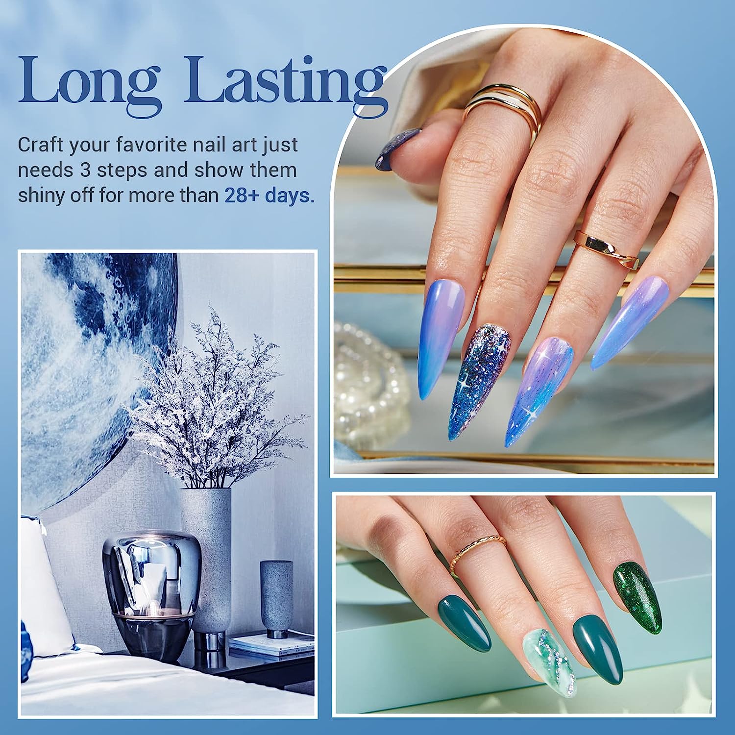 Mermaid Series - 29Pcs Dip Powder Nail Kit Starter Kit