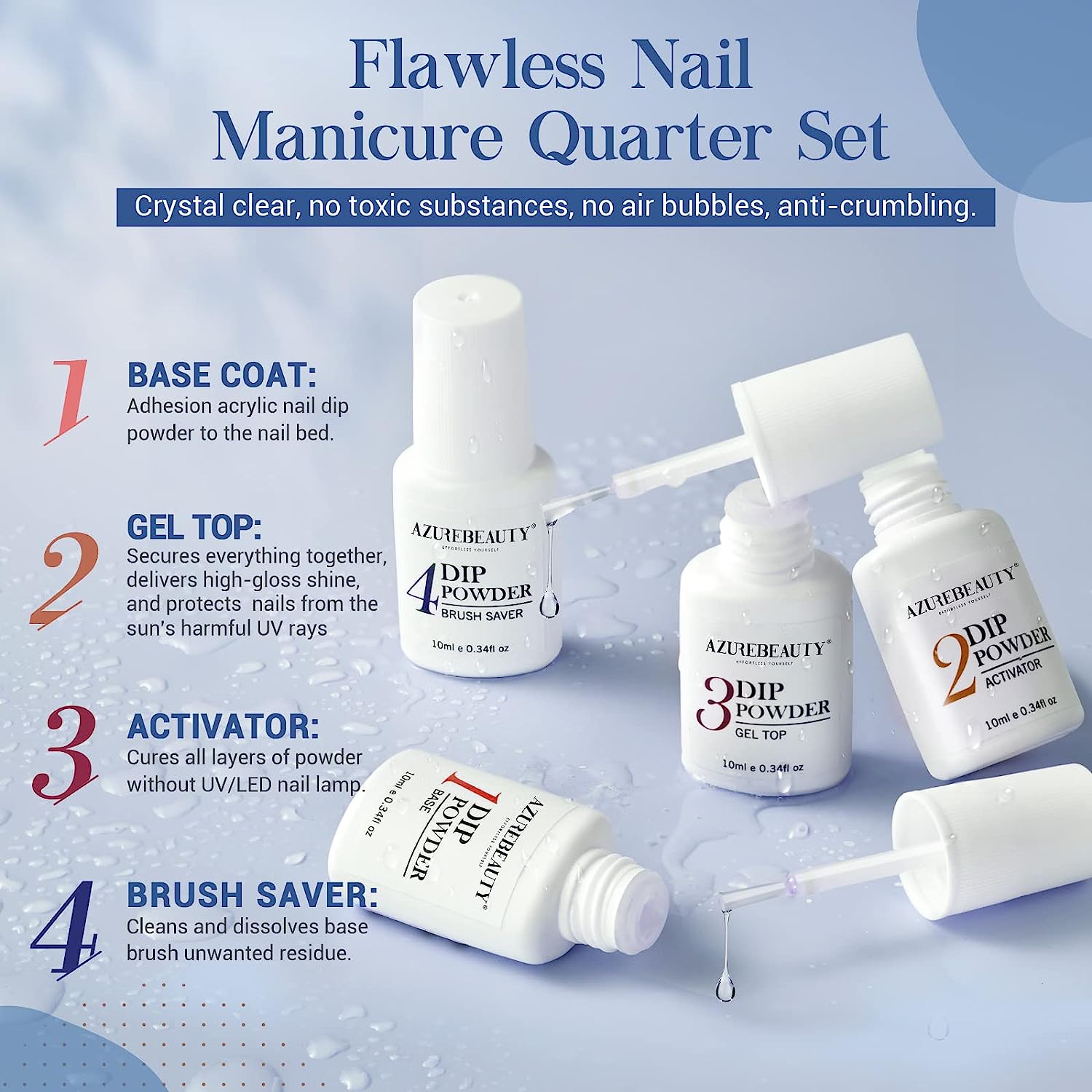 Mermaid Series - 29Pcs Dip Powder Nail Kit Starter Kit