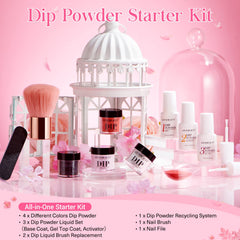 Romantic Wedding - 12Pcs Dip Powder Nail Kit Starter Kit