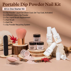 Skin Tone - 12Pcs Dip Powder Nail Kit Starter Kit