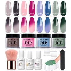 Color Changing - 12Pcs Dip Powder Nail Kit Starter Kit