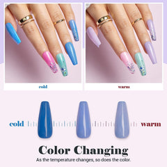 Color Changing - 12Pcs Dip Powder Nail Kit Starter Kit