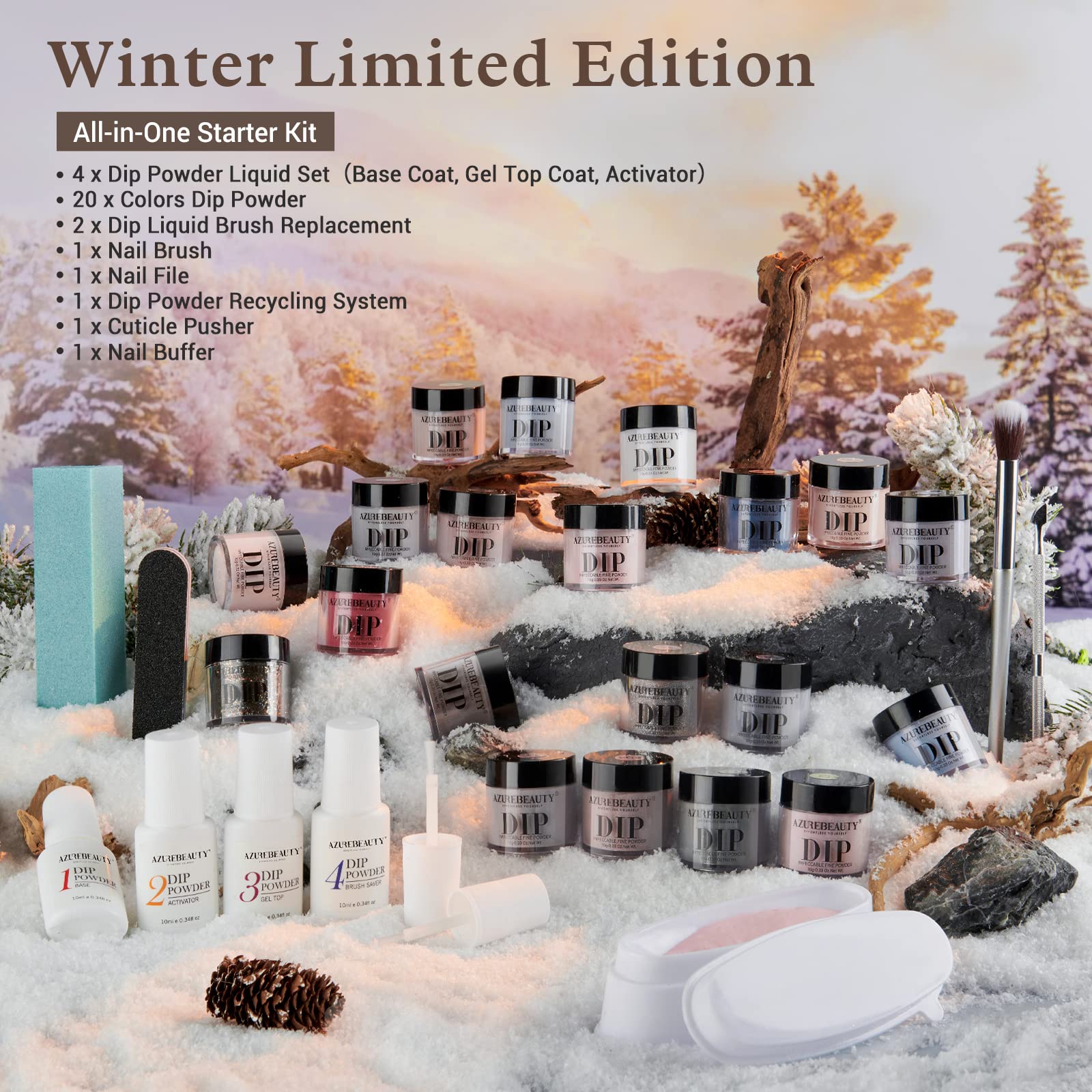 Late Winter - 29Pcs Dip Powder Nail Kit Starter Kit