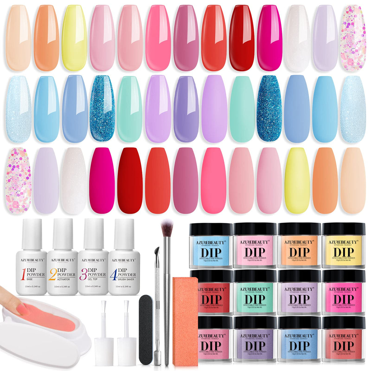 Pastel Arcadia - 29Pcs Dip Powder Nail Kit Starter Kit