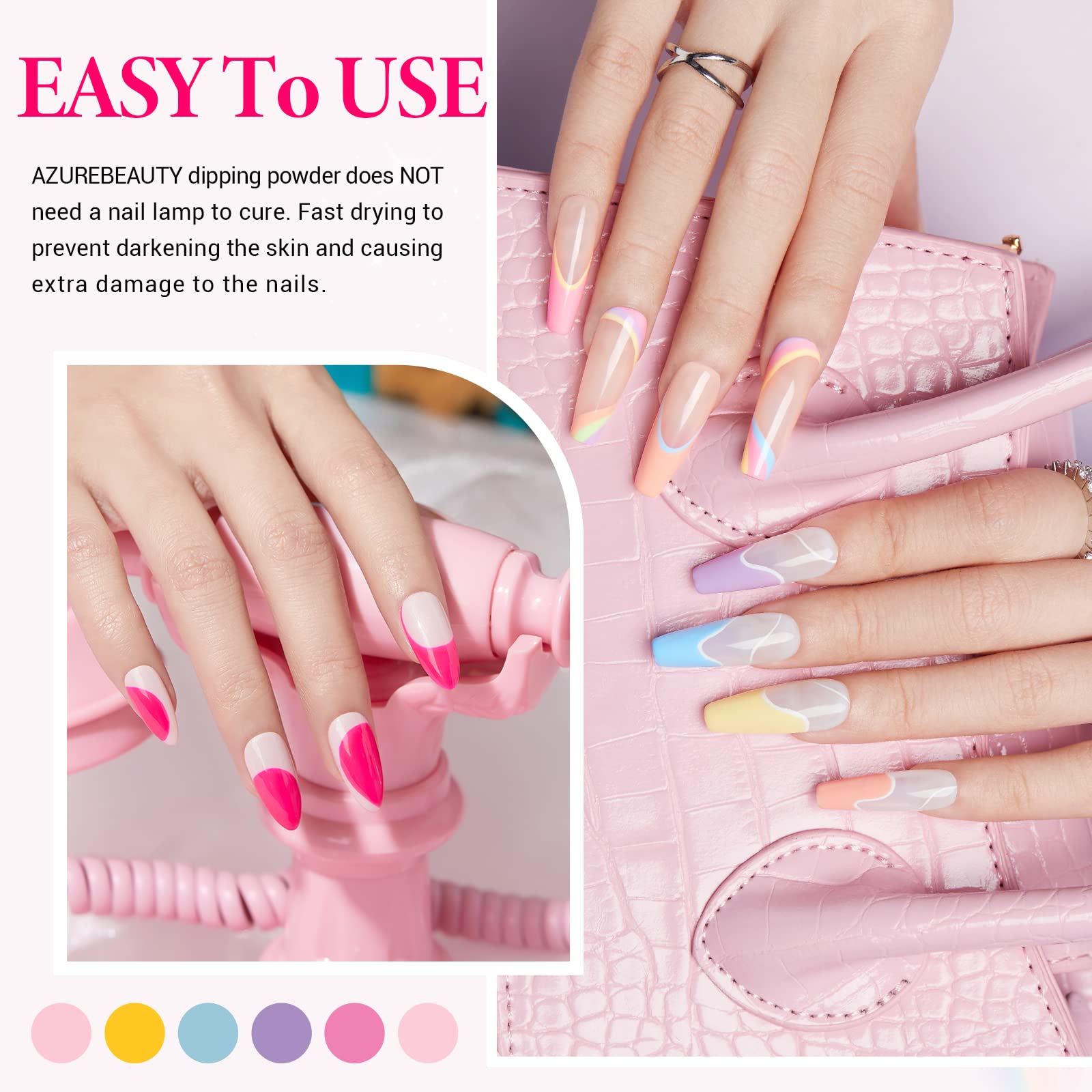 Summer Rainbow - 42Pcs Dip Powder Nail Kit Starter Kit