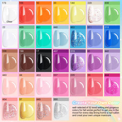 Summer Rainbow - 42Pcs Dip Powder Nail Kit Starter Kit