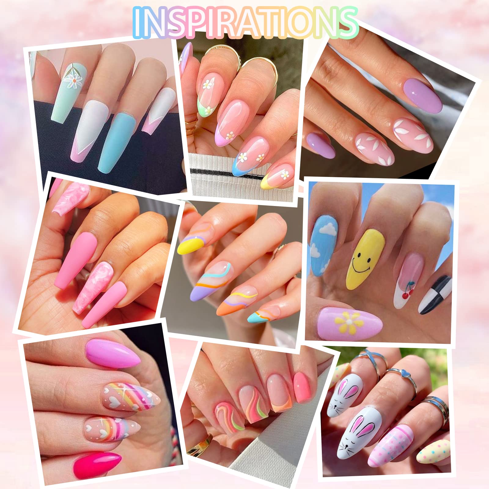 Summer Rainbow - 42Pcs Dip Powder Nail Kit Starter Kit