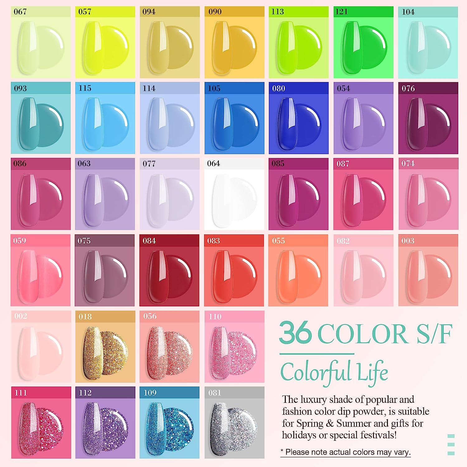 AZUREBEAUTY Colorful Life 36Colors Dip Powder Nail Kit Starter Kit