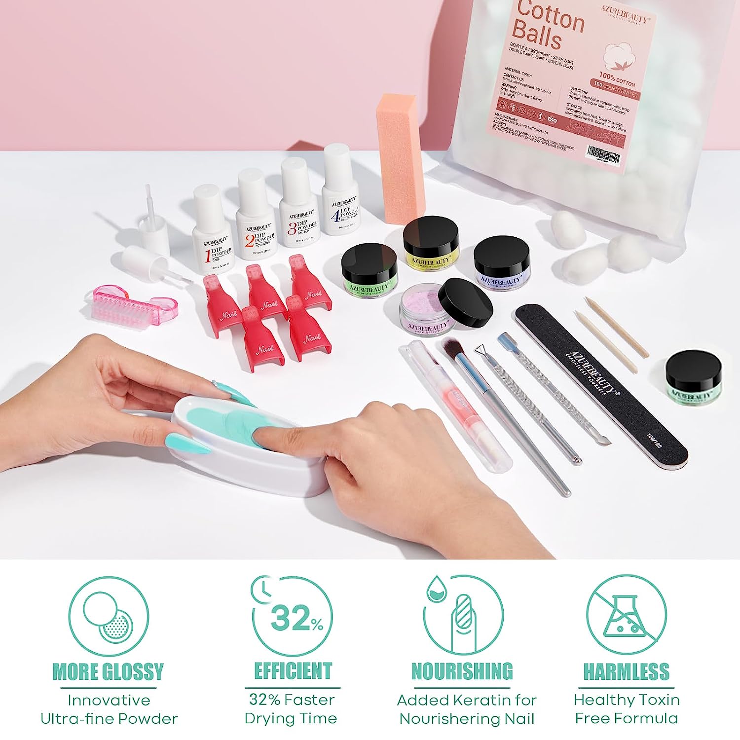 AZUREBEAUTY Colorful Life 36Colors Dip Powder Nail Kit Starter Kit