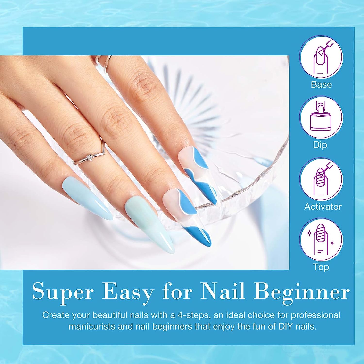 Azure Waves - 36Colors Dip Powder Nail Kit Starter Kit