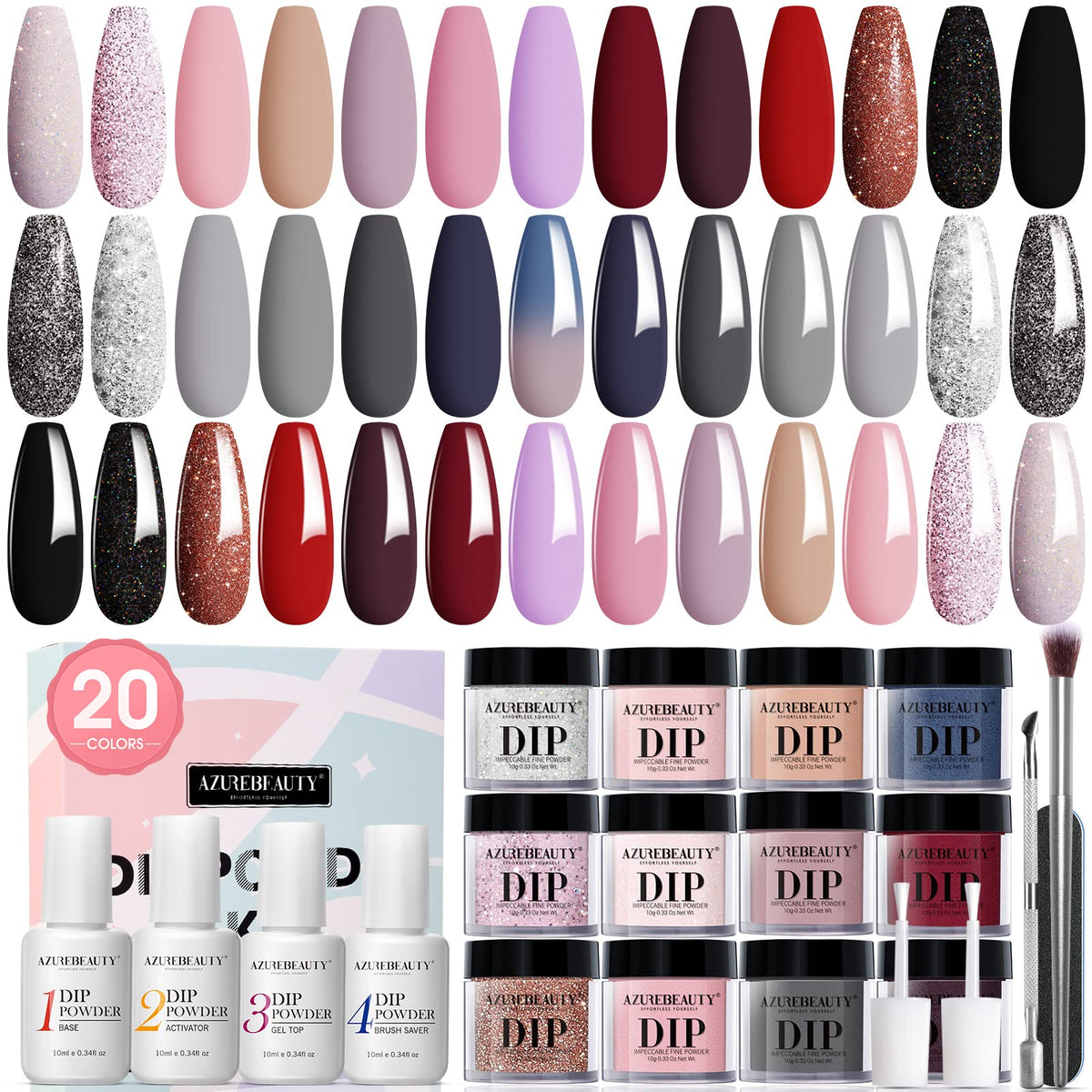 Warm Winter - 29Pcs Dip Powder Nail Kit Starter Kit