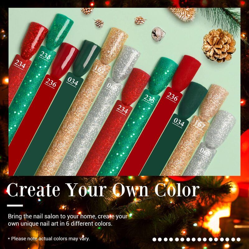 Merry Christmas - 6Pcs Dipping Powder Set