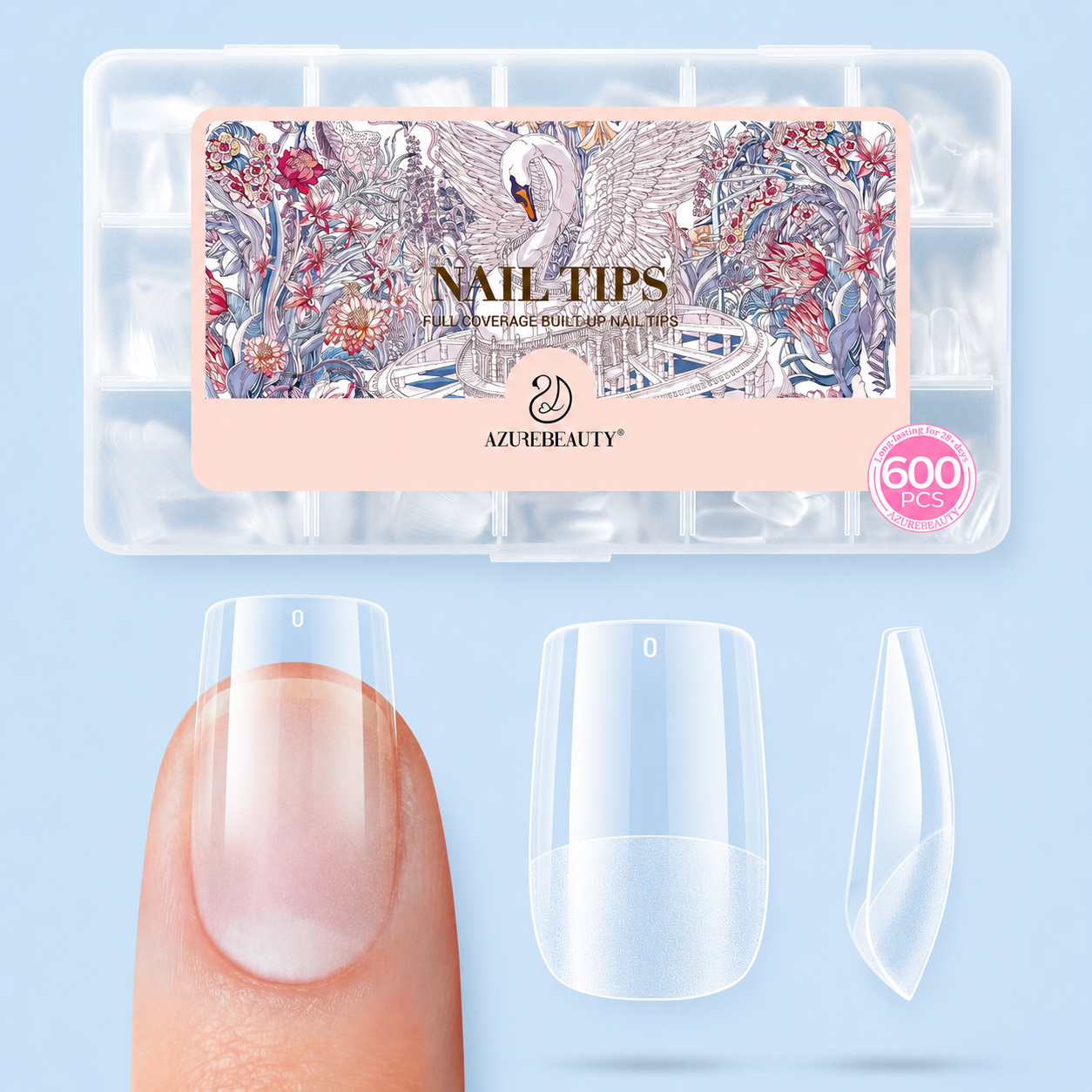 600pcs Short Square Nail Tips