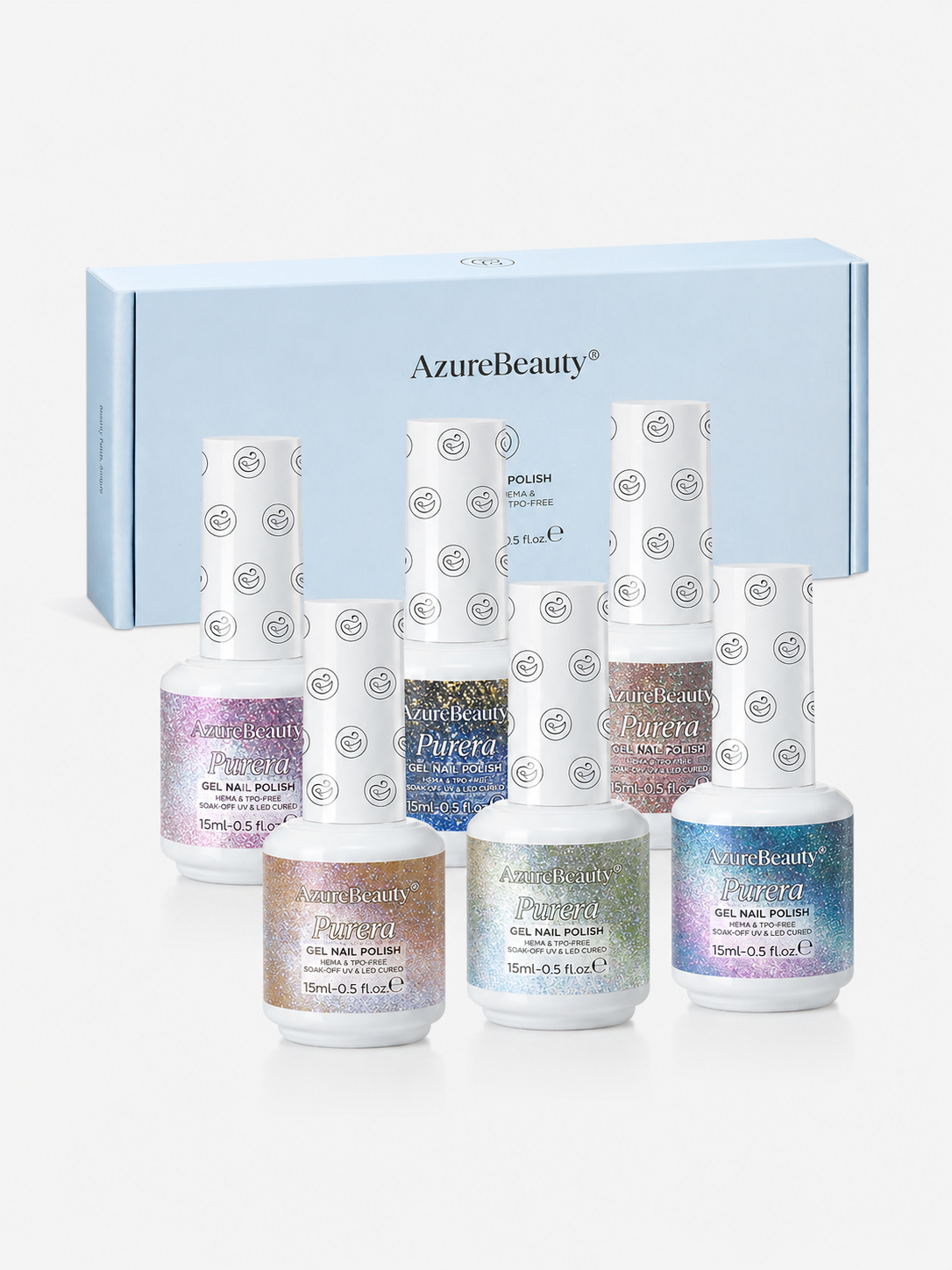 HEMA Free Gel Nail Polish Set-Glitchy Glam