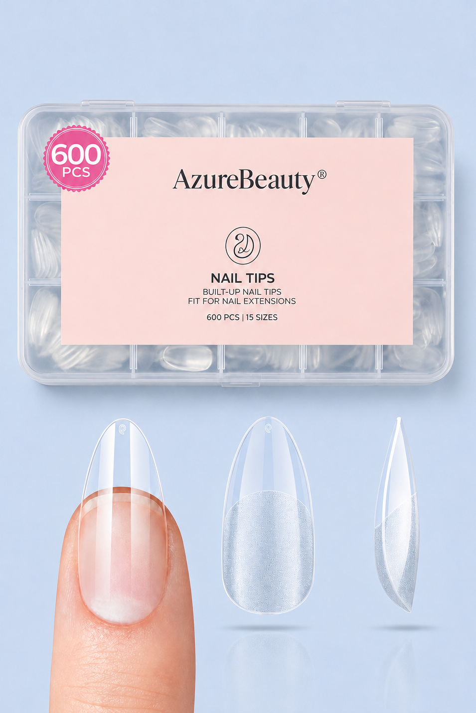 600pcs Medium Almond Nail Tips