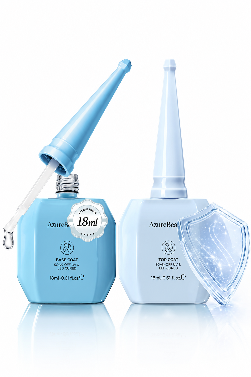 Base & Top Coat Gel Set-18ml Large Capacity